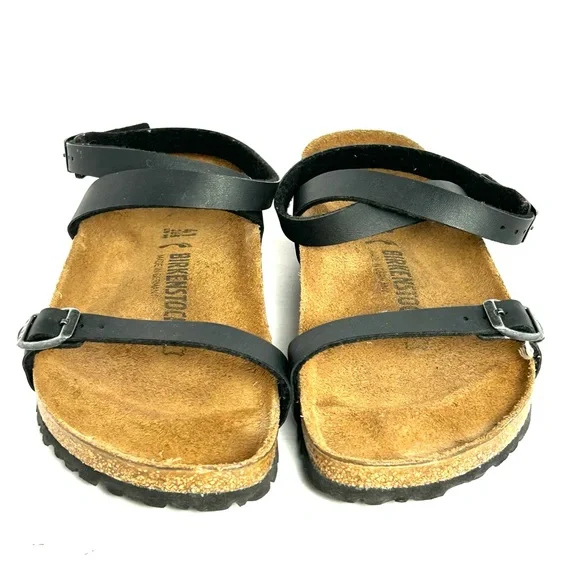 Birkenstock Black Sandals with Adjustable Straps and Cork Footbed - Picture 2 of 11